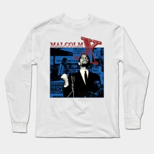 malcolm x grunge Long Sleeve T-Shirt